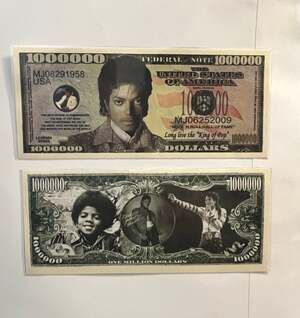 Michael Jackson One Million Dollar Novelty Bill Tribute